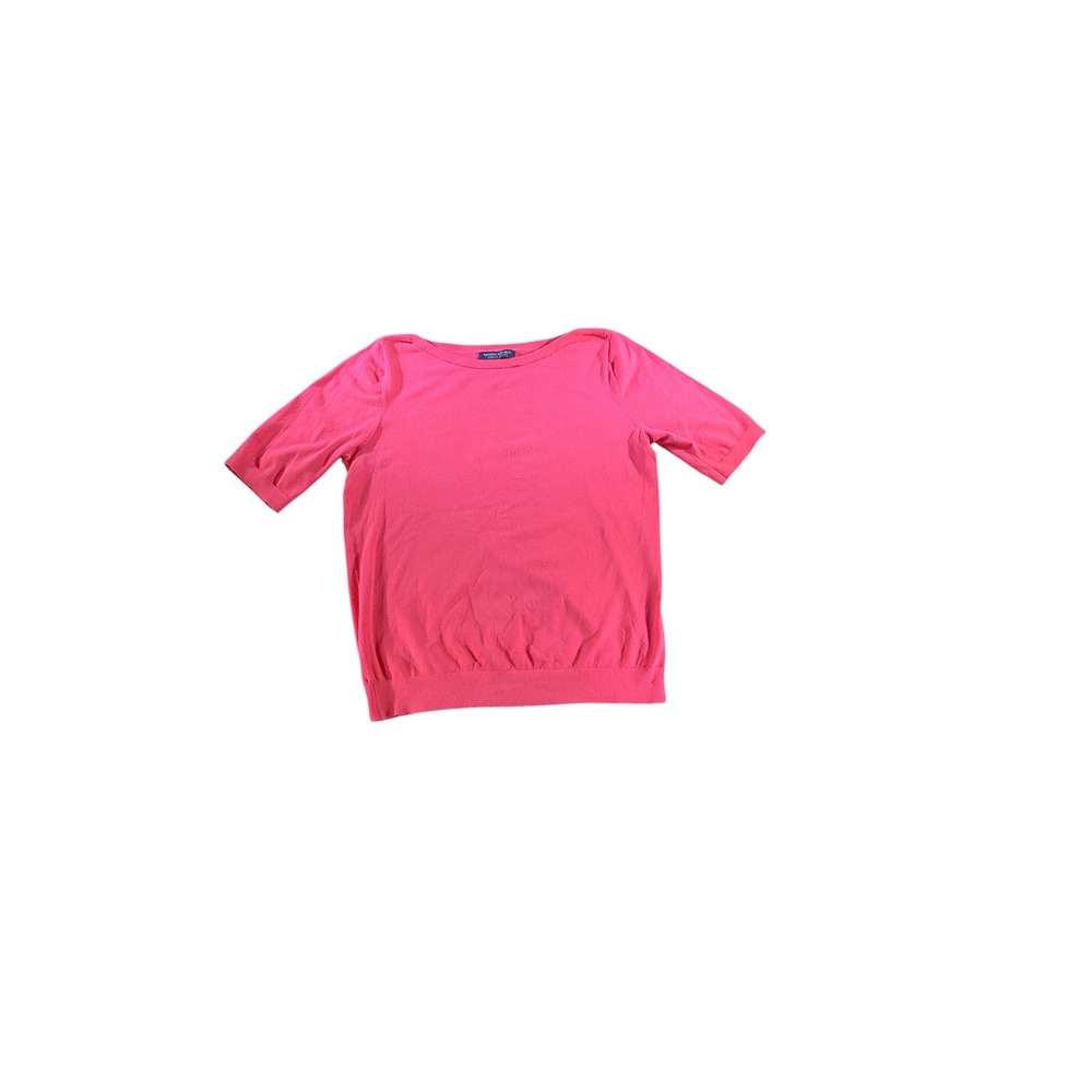 Banana Republic Pink Stretch Cotton Boat Neck Short Sleeve‎ Sweater Top Women's